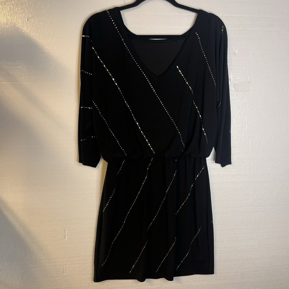 Elegant Black Dress with Rhinestone